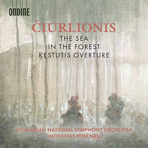 CD cover for Čiurlionis’ “The Sea,” featuring a forest painting.