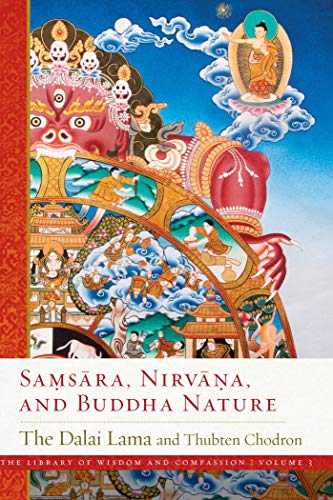 Book cover with vibrant Tibetan Buddhist imagery and title text.