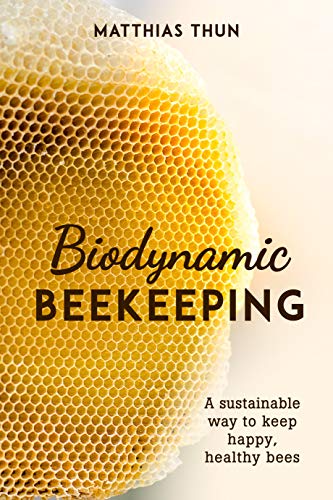 Book cover with honeycomb pattern and title "Biodynamic Beekeeping.