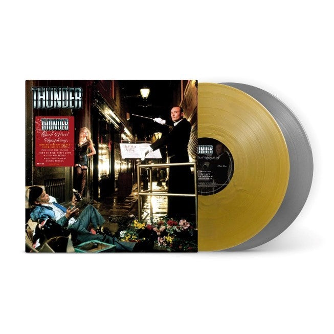 Thunder “Backstreet Symphony” vinyl LP with cover art and two gold records.