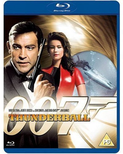 James Bond film "Thunderball" Blu-ray cover with Sean Connery and a woman.