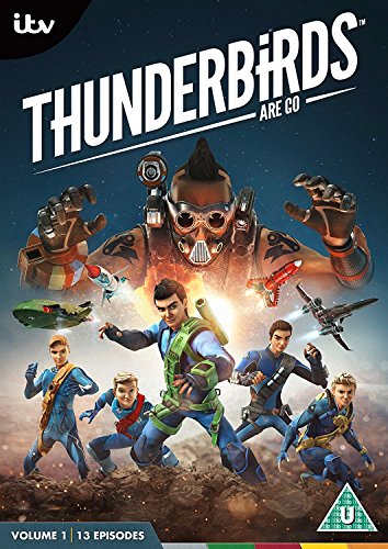 Thunderbirds Are Go" DVD cover featuring characters and vehicles.