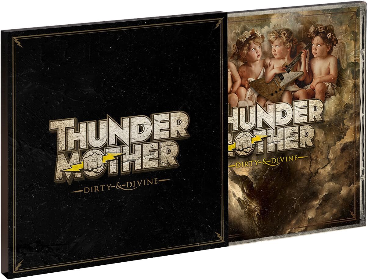 Thundermother "Dirty & Divine" CD case with ornate, textured cover art.