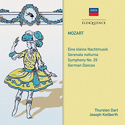 A CD cover featuring a dancer, with text listing Mozart compositions and artists' names.