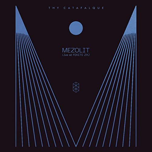 “Mezolit” album cover: blue geometric shapes on a dark background.
