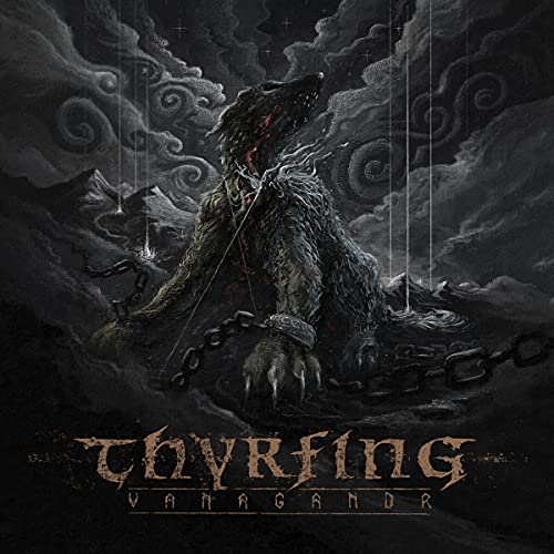 Dark album cover featuring a chained wolf’s head against a stormy, swirling background.