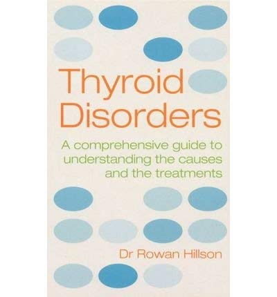 Book cover for "Thyroid Disorders" by Dr Rowan Hillson, with blue circles.