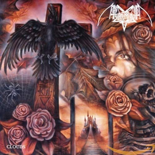 Dark fantasy album cover with a raven, roses, and a castle.