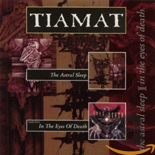 Tiamat album cover: dark, ornate imagery with text and inset photos.
