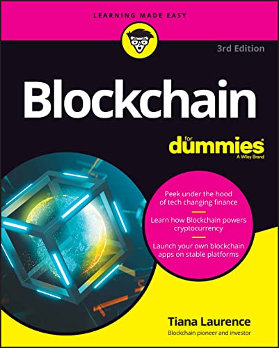 Book cover: "Blockchain For Dummies," 3rd Edition, with a glowing cube image.