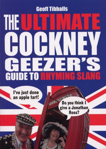 Book cover with red phone box, Union Jack, and Cockney characters.