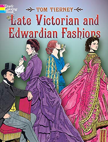 Cover of a coloring book featuring people in late 19th/early 20th century clothing.