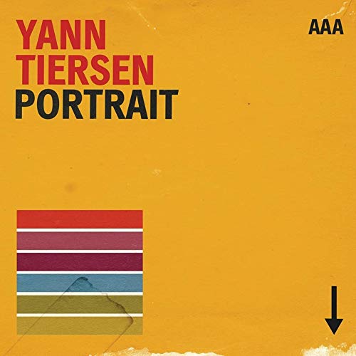 Yann Tiersen “Portrait” album cover: yellow background with red text and stripes.