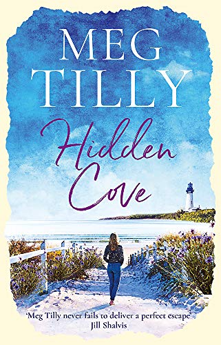 Book cover: woman walking towards a lighthouse on a beach.