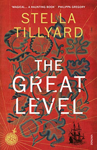 Book cover of The Great Level by Stella Tillyard with red floral pattern background.