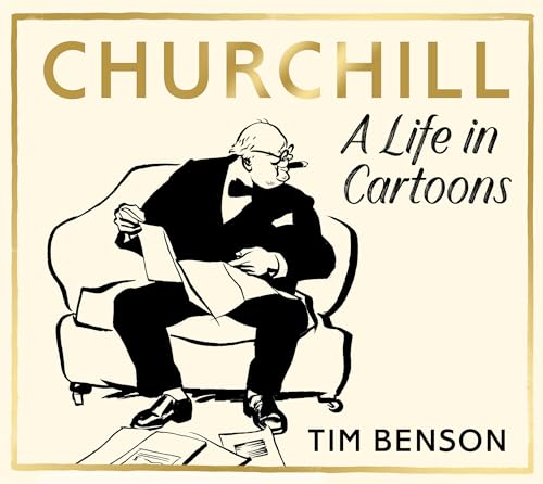 Book cover: Winston Churchill depicted in a black and white cartoon style.