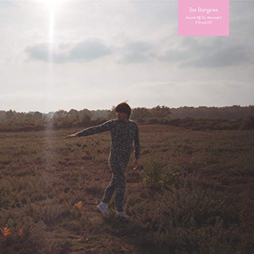 Album cover: man walking in a field under a cloudy sky.