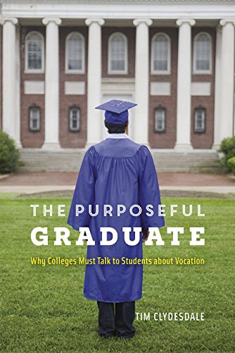 Book cover: graduate in gown stands before a classic college building.