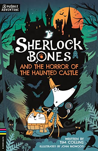 Book cover: Sherlock Bones, a dog detective, investigates a haunted castle.