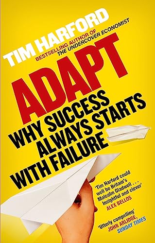 Yellow book cover with red text: "Adapt: Why Success Always Starts with Failure".