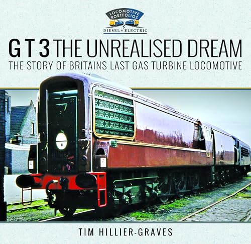 Book cover featuring a large, maroon gas turbine locomotive on railway tracks.