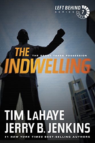 Book cover: silhouette raising fist against city skyline, title "The Indwelling".