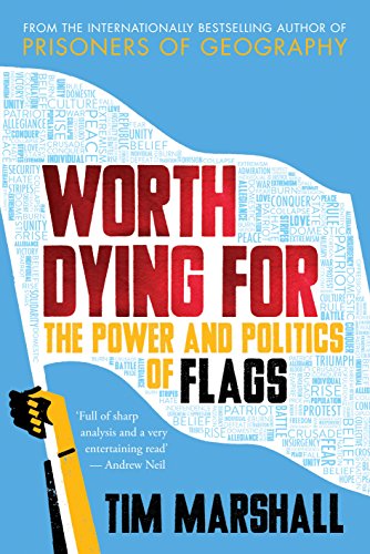 Book cover with bold red text, flag imagery, and author Tim Marshall.