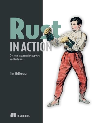 Book cover: "Rust in Action" with illustration of a boxer.