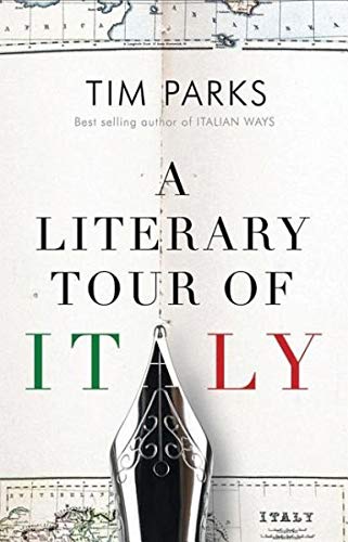 Book cover: "A Literary Tour of Italy" with a fountain pen.