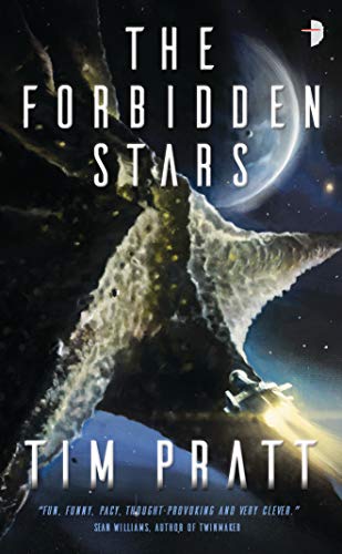 Book cover: “The Forbidden Stars” with spaceship and planetary imagery.