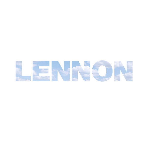 White background with the word "LENNON" filled with cloud imagery.