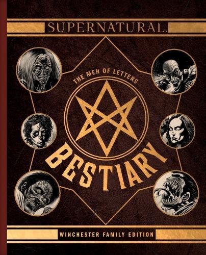 “Supernatural” bestiary cover with monster illustrations and a central pentagram.