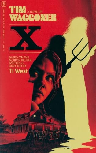 Book cover for "X: The Novel" featuring a woman’s face and a figure with a pitchfork.