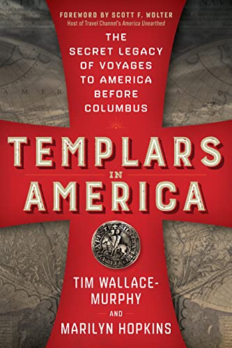 Book cover with a red cross, a Templar coin, and an antique map background.
