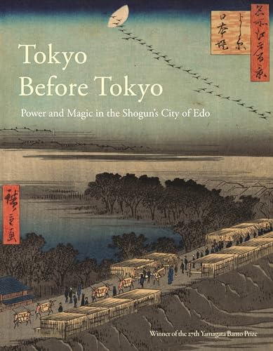 Book cover depicting 19th-century Edo with mountains, water, and figures.