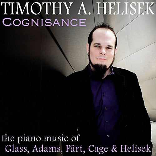 CD cover featuring pianist Timothy A. Helisek in a dark, modern setting.