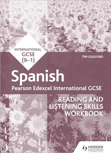 Spanish language workbook with sunflowers and “International GCSE” text.