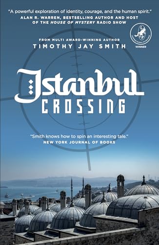 Book cover: “Istanbul Crossing” with a city skyline and target graphic.