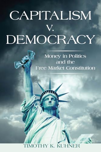 Book cover: "Capitalism v. Democracy" with Statue of Liberty imagery.