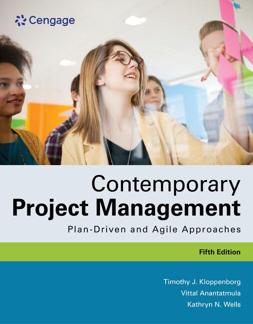 Textbook cover: "Contemporary Project Management," with diverse people collaborating.