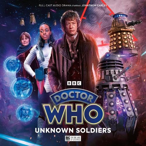 Doctor Who cover featuring the War Doctor, companions, and a Dalek.