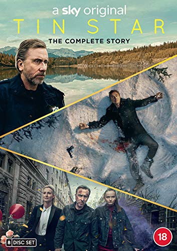 DVD cover for “Tin Star” featuring dramatic scenes and cast portraits.