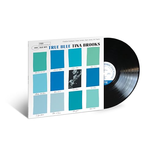 Tina Brooks' "True Blue" vinyl record with a blue and white cover.