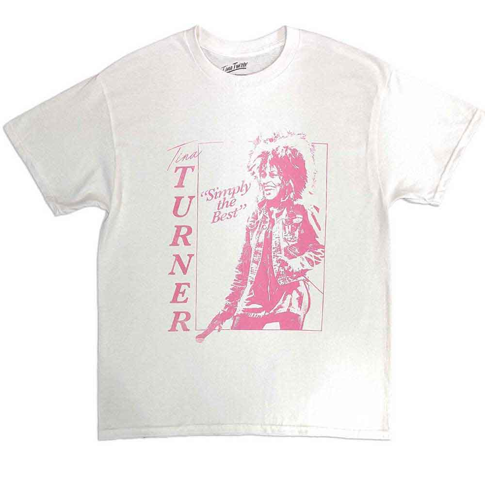 Large black t-shirt featuring Tina Turner's name and “The Best” text.