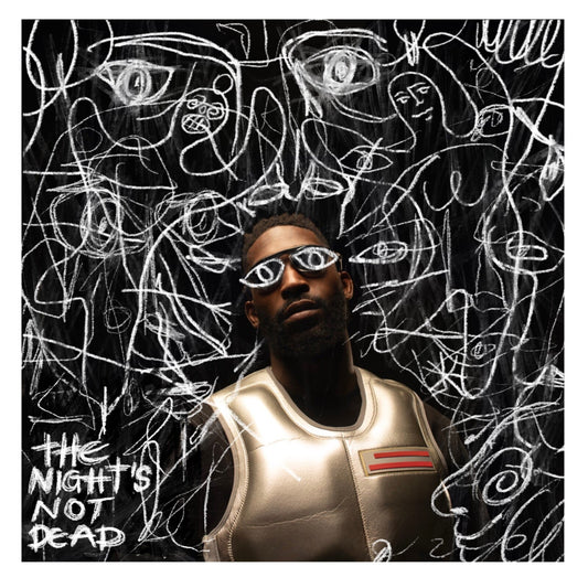 Tinie Tempah album cover with sketched faces and white sunglasses.