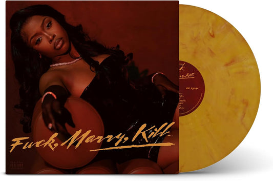 Vinyl record with album cover featuring a woman and bold text.
