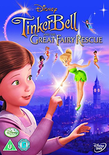 DVD cover for “Tinker Bell And The Great Fairy Rescue” featuring fairies.