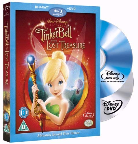 “Tinker Bell And The Lost Treasure” Blu-ray/DVD combi pack cover and discs.