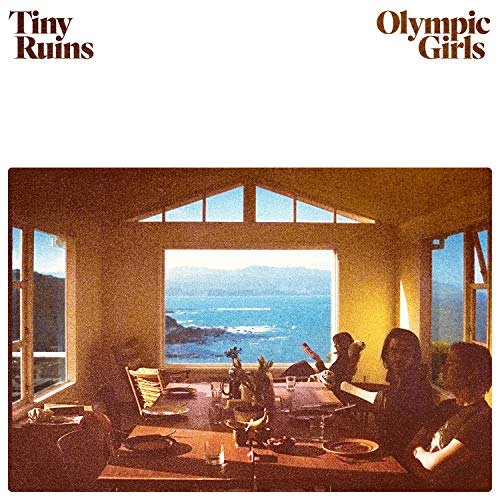The image is a vinyl record cover featuring a serene dinner scene. #### Alt Text: "Vinyl record cover with a painting of a dinner party by the ocean."