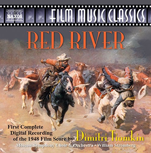 CD cover for Dimitri Tiomkin’s “Red River” film score, cowboys and cattle.